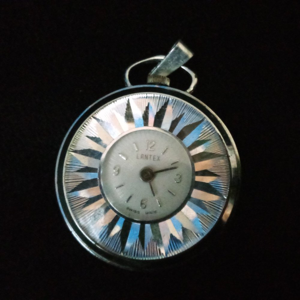 Pre-Loved Lantex Working Pocket Watch No Chain Silver Tone